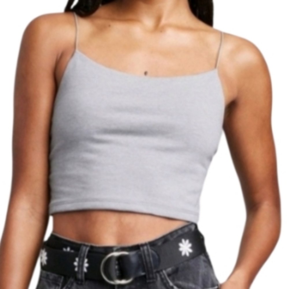 HATHER GRAY SPAGHETTI STRAP CROP TOP SZ XXL NWT